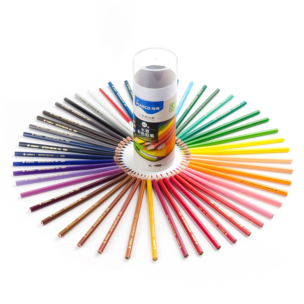 Marco 48 цветных карандашей Водорастворимая фотография для школьников детей