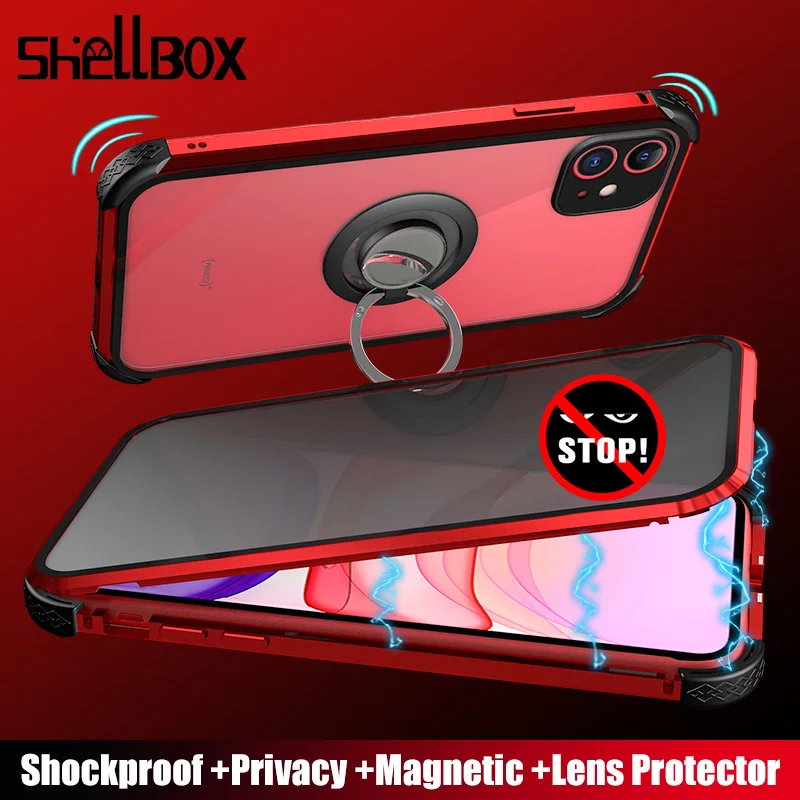 Магнитный защитный чехол Shellbox для iPhone 11 Pro Max 7 8 ударопрочный с защитой от шпионов