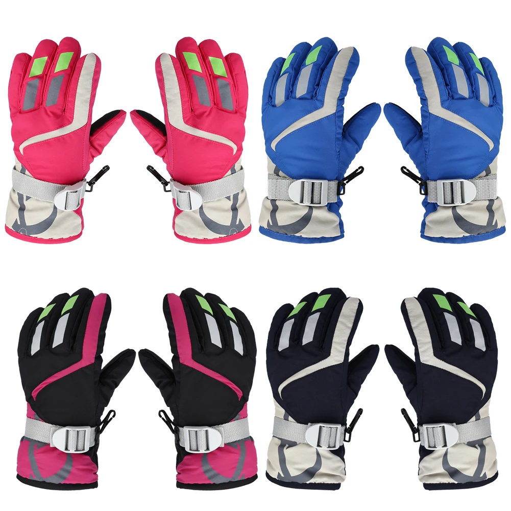 

Winter Snowboard Ski Gloves for Kids Waterproof Motorcycle Cycling Warm Snow Gloves Unisex Skiing Thermal Mittens
