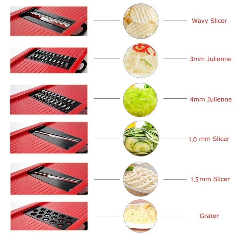 

Multifunctionele Vegetable Cutter With Steel Blade Mandoline Slicer Potato Peeler Carrot Cheese Grater Kitchen Accessories Tools
