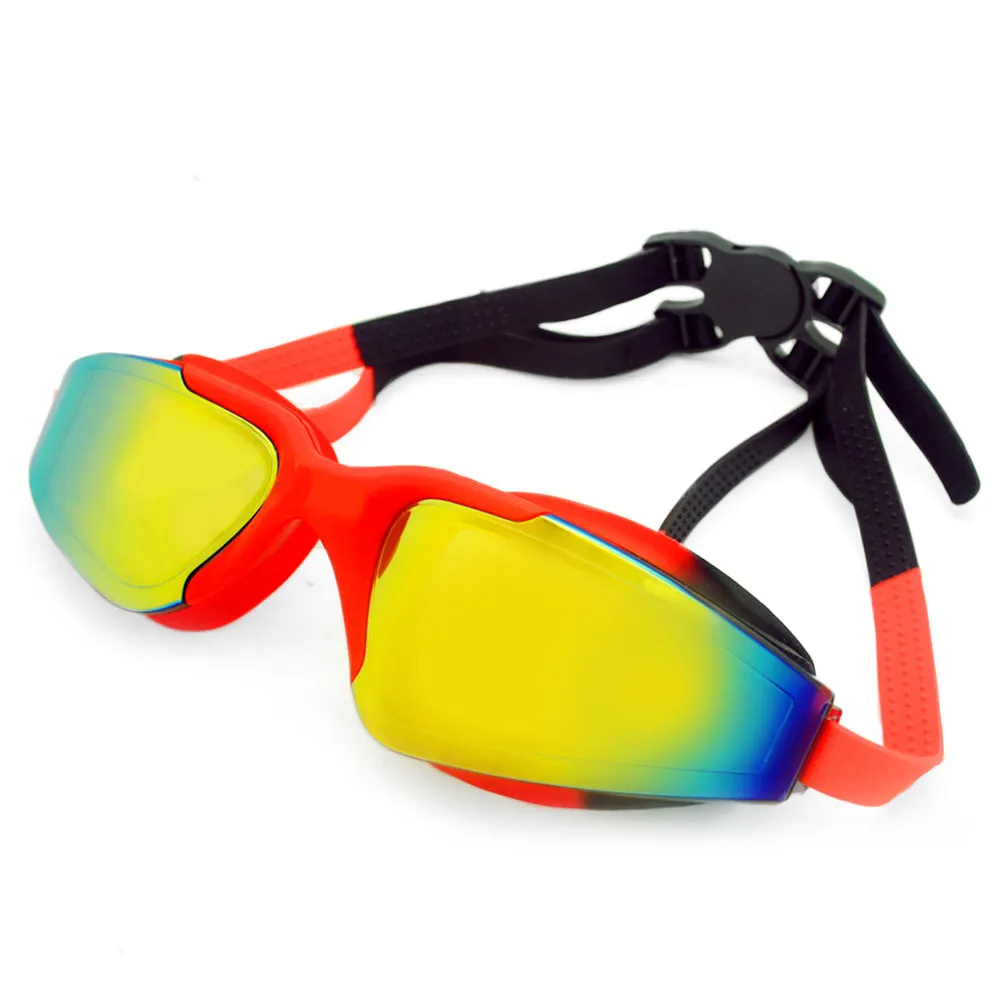 style 4 black red YFXcreate HD водонепроницаемые очки для плавания противотуманные очки и анти-УФ Взрослые плавательные очки в большой оправе 200-1004 - Цвет: style 4 black red