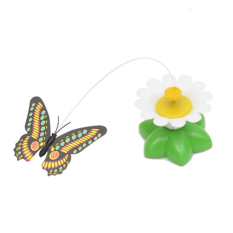 Автоматическая электрическая вращающаяся игрушка для кошек красочная бабочка