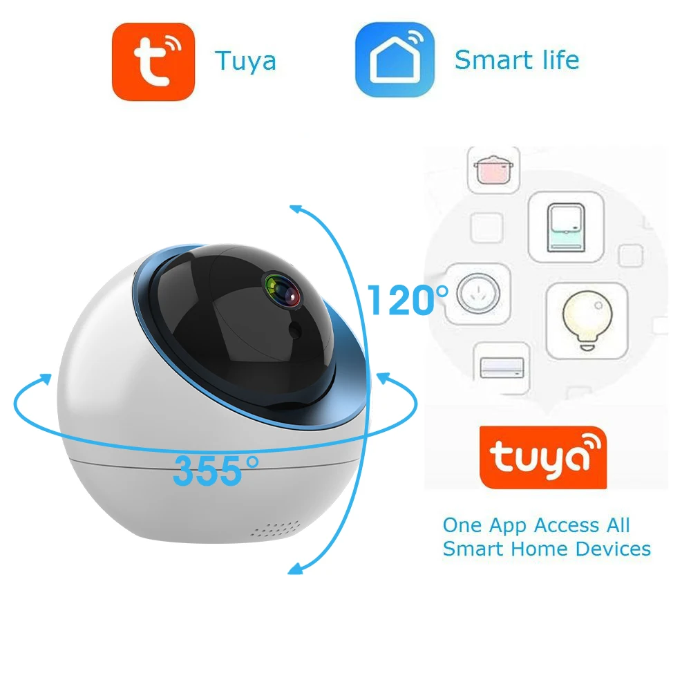 IP-камера Tuya Smart Life 1080P 2 МП беспроводная Wi-Fi голосовой помощник Alexa - купить по