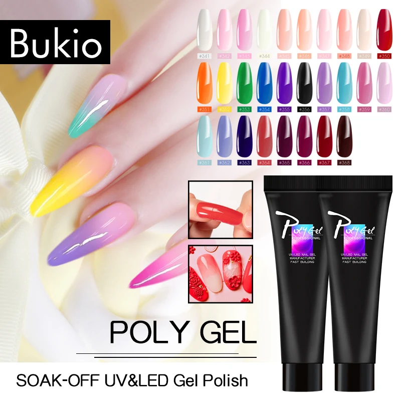 Bukio термальный полигель для наращивания ногтей Камуфляжный цвет УФ лак Твердый