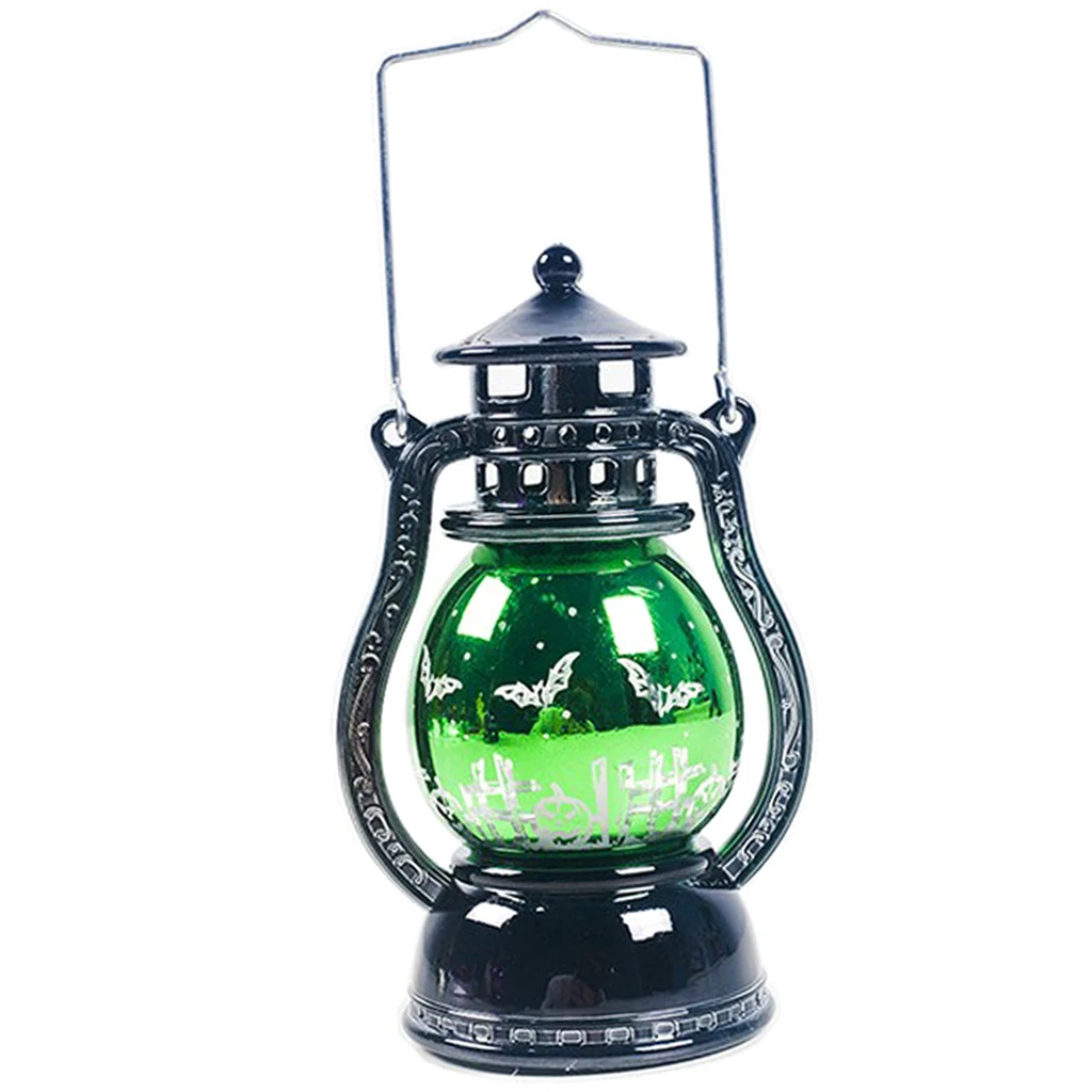 Винтаж Стиль Хэллоуин висит ураган Фонари светодиодный огни Открытый вечерние