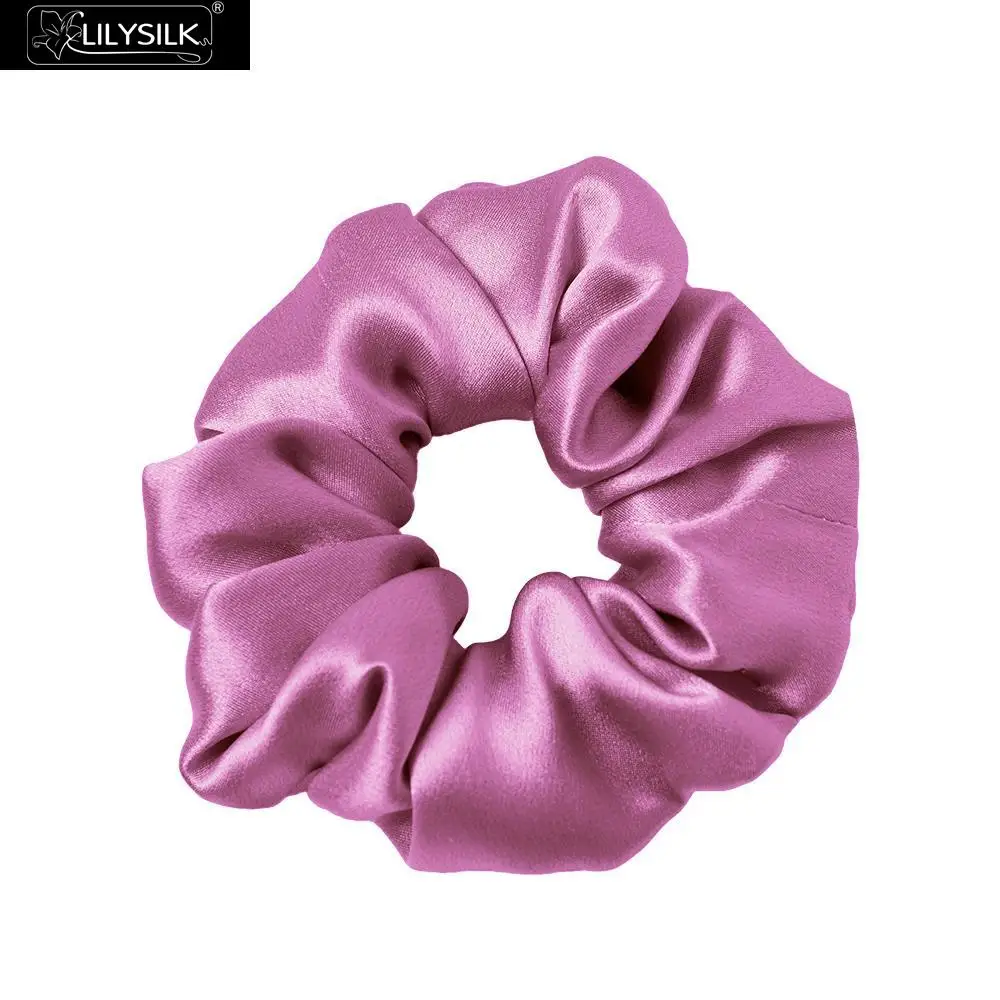 LilySilk Scrunchy Charmeuse Hair Bands Women 100 Pure Silk Head Rope Rubber Girl Accessories Soft Care Luxurious Free Shipping - Цвет: Violet