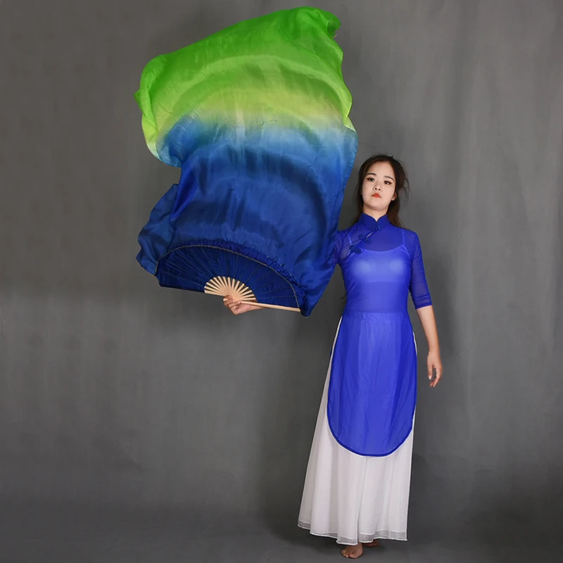 as picture New 4 Colors Gradient Belly Dance Silk Veil Kids Women Silk Dance Scarves Shawls Wraps 120cm 180cm Wholesale - Цвет: as picture