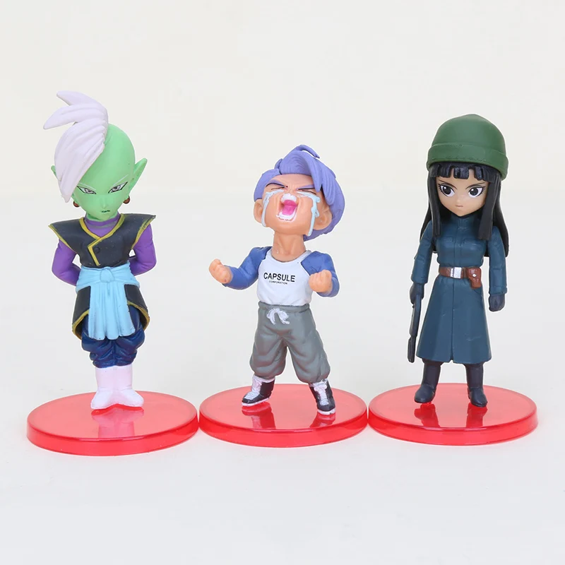 6 шт./компл. 6 см Dragon ball Acion рисунок Сон Гоку черный Мужские Шорты для купания Zamasu Модель ПВХ фигуркы игрушки Рождественский подарок