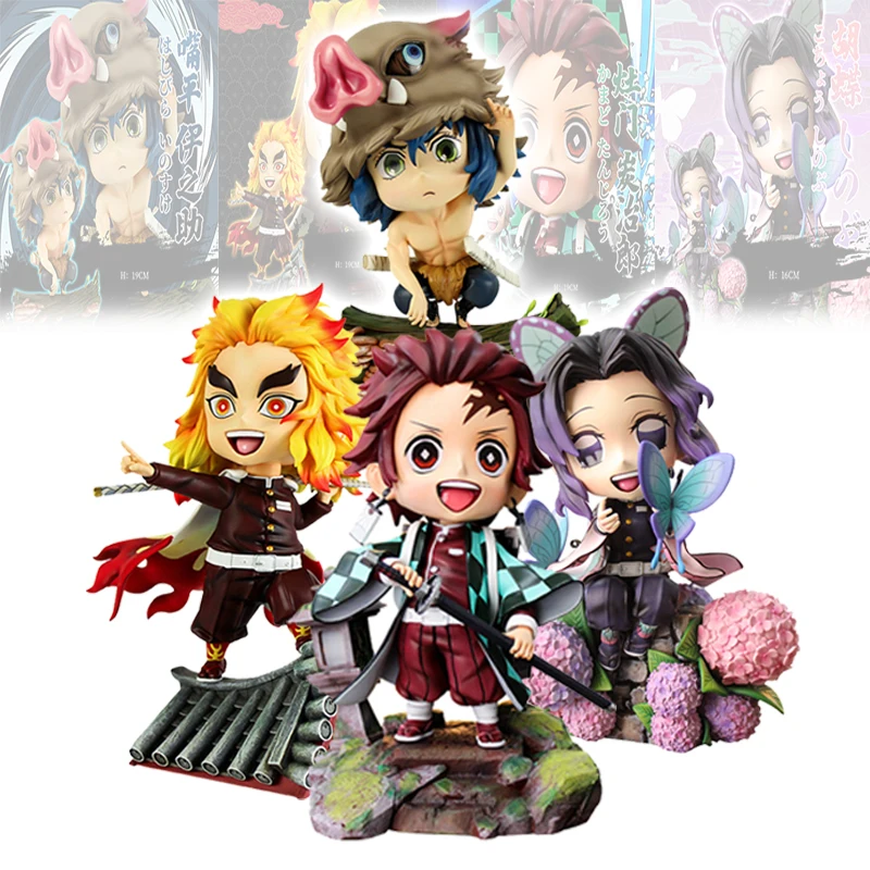 

Anime Demon Slayer Kimetsu No Yaiba Kochou Shinobu/Kamado Tanjiro/Rengoku Kyoujurou PVC Action Figure Collectible Toy Model Gift