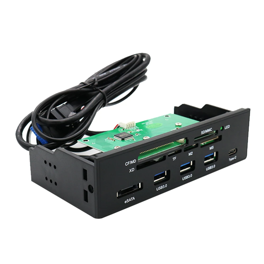

5.25 Inch PC Computer Front Panel All-in-1 Multifunction Card Reader With 3ports USB3.0, USB 3.1, ESATA ,Support CF Card