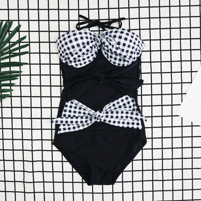 2021 Новый Одна деталь Плавание одежда в клетку приталенное сексуальное Для женщин