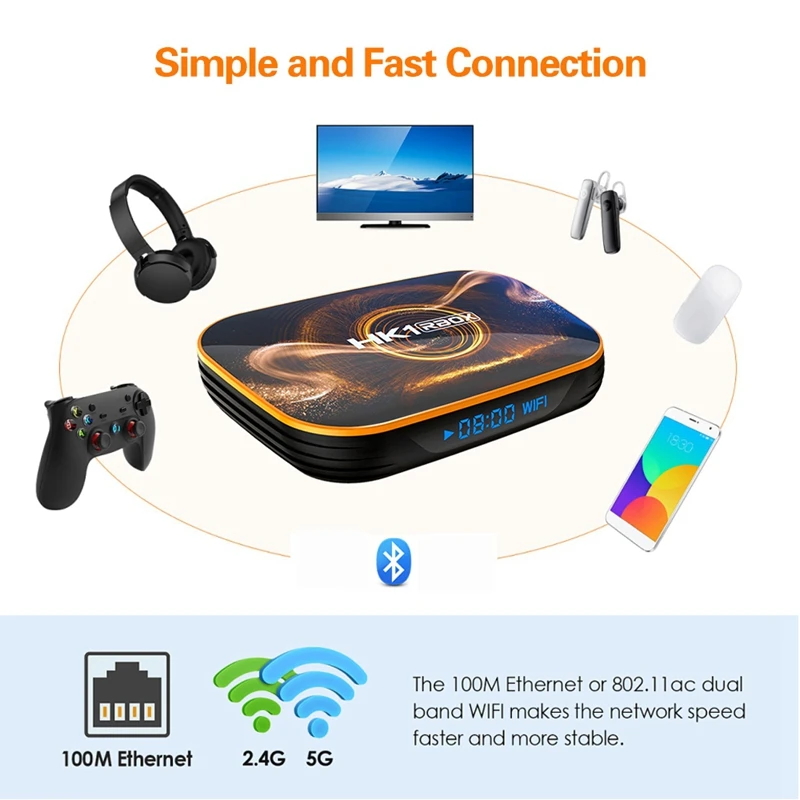 

Smart TV Box Android 10.0 4GB RAM 32GB ROM TV BOX 4K Media Player USB3.0 Set Top Box for Netflix Youtube US Plug