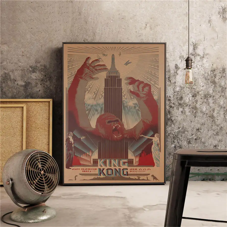 KING KONG кино постер домашний кинотеатр Декор Ретро Крафт-Бумага настенная