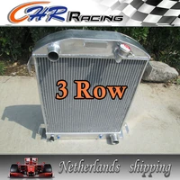 3 rows 62mm aluminum radiator for 1932 ford hi boy grill shells chevy engine 32