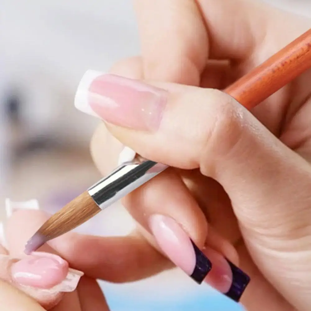 

Nail Brush Pen Pure Hair Acrylic Round Nail Brush Nail Wood Brush Handle Brush Gel Nail With Manicure Art Brush Z0E5