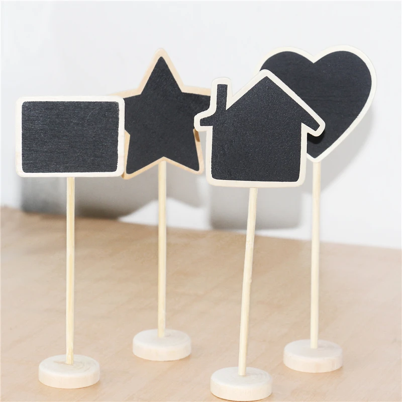 5 шт. мини доска в форме сердца деревянная для сообщений творчества черная место