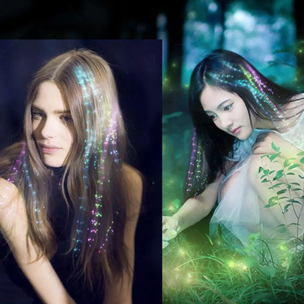 Красочные бабочки свет косички светодиодные парики светящаяся вспышка LED