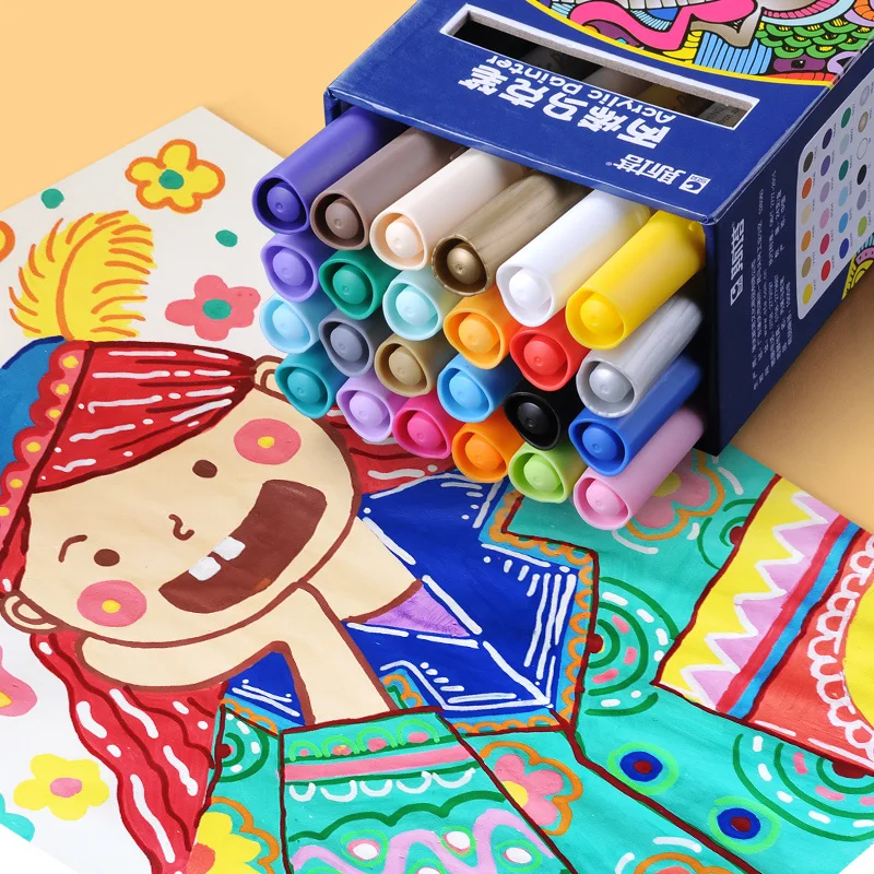 

STA 12/24 Colors 2.0mm Acrylic Paint Marker pen Art Marker Pen for Ceramic Rock Glass Porcelain Mug Wood Fabric Canvas Painting