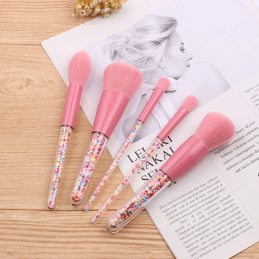 Новинка 5 шт. леденец Конфеты Единорог Кристальные кисти для макияжа Набор