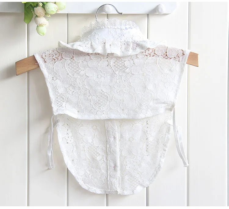 Linbaiway хлопковая кружевная имитация воротника Женская Однотонная рубашка с