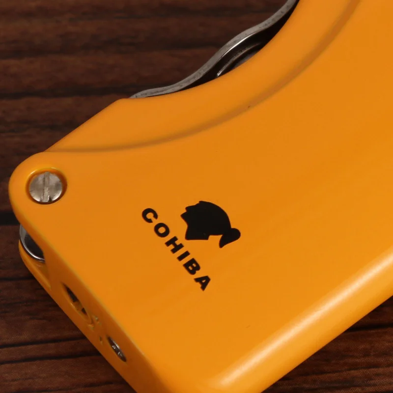 

COHIBA Cigar Lighter Cutter Gift Set Kit Splitter Accessories Set Gas Lighters Sharp Cigar Cutter Set with Gift Box