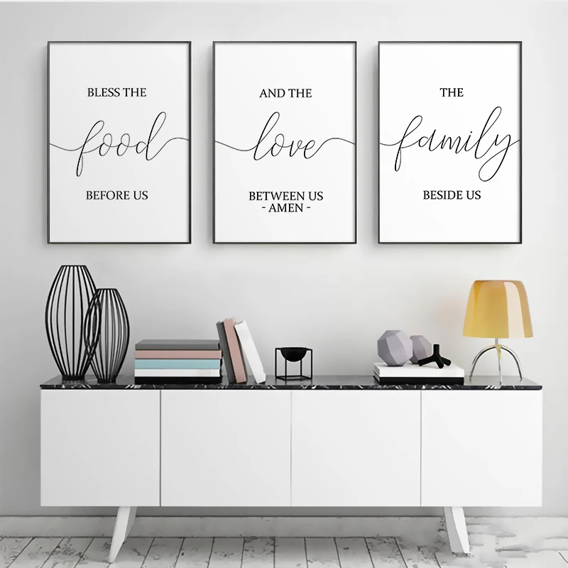

Nordic Minimalist Canvas Painting Poster and Prints Black White Bible Verse Wall Art Pictures Dining Room Decor Kitchen Signs