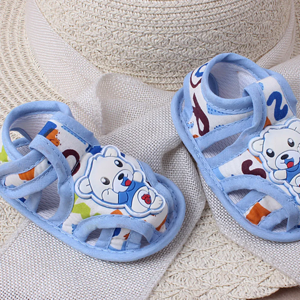 

Newborn Baby Girl Boy Soft Sole Cartoon Bear Anti-slip Casual Shoes Breathable Summer Toddler Sandals First Walkers 0-18M