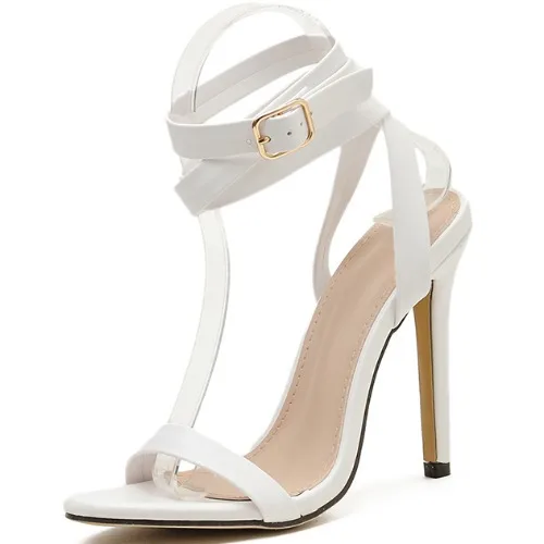 

2020 new fashion sexy belt buckle high heeled shoes sexy fashion thin heel cross belt sandals for women