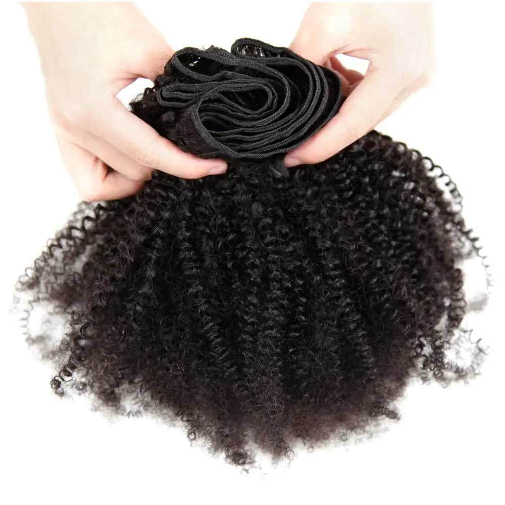 Монгольские кудрявые афро вьющиеся волосы Remy 4B 4C волнистые 3/4 шт. 100% натуральные