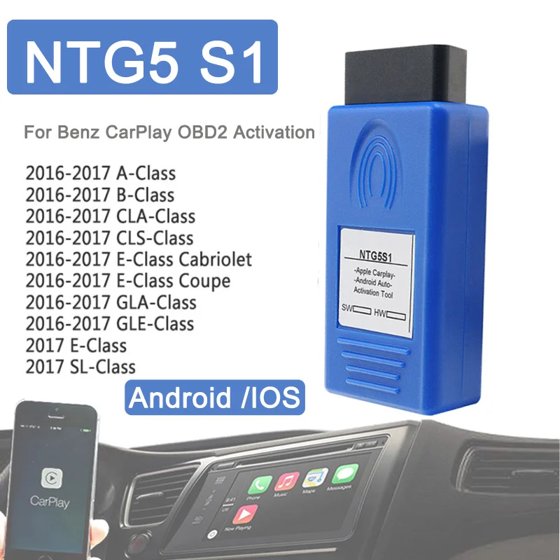 

Newest CarPlay Auto OBD Activator carplay for mercedes NTG5 S1 for benz car activation Tool For iPhone/Android
