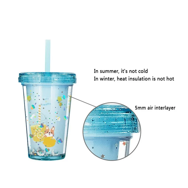 

Creative Cartoon Kids Water Sippy Cup Baby Feeding Cups with Straws Outdoor Portable Children's Water Bottles Student Drinkwares