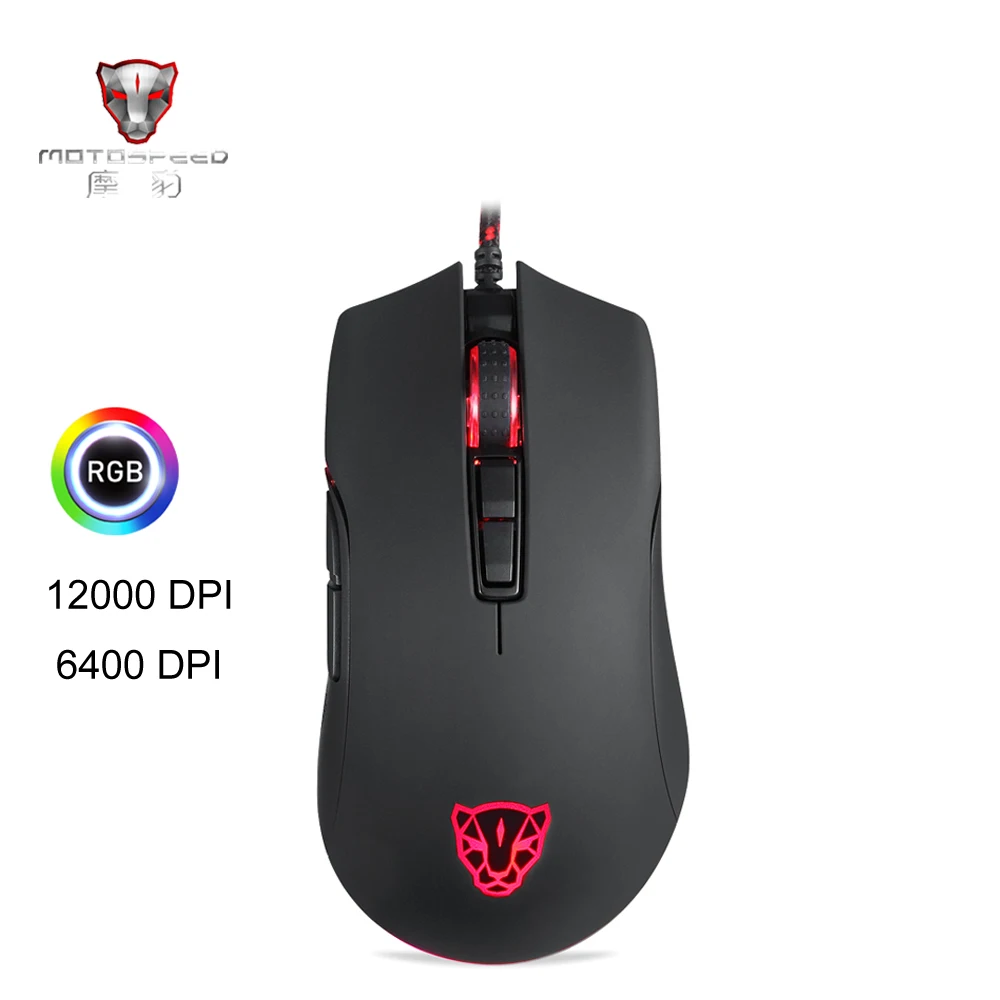Проводная игровая компьютерная мышь Motospeed V70 USB PMW 3360 12000DPI 500 ГГц 7 кнопок PUBG FPS с RGB