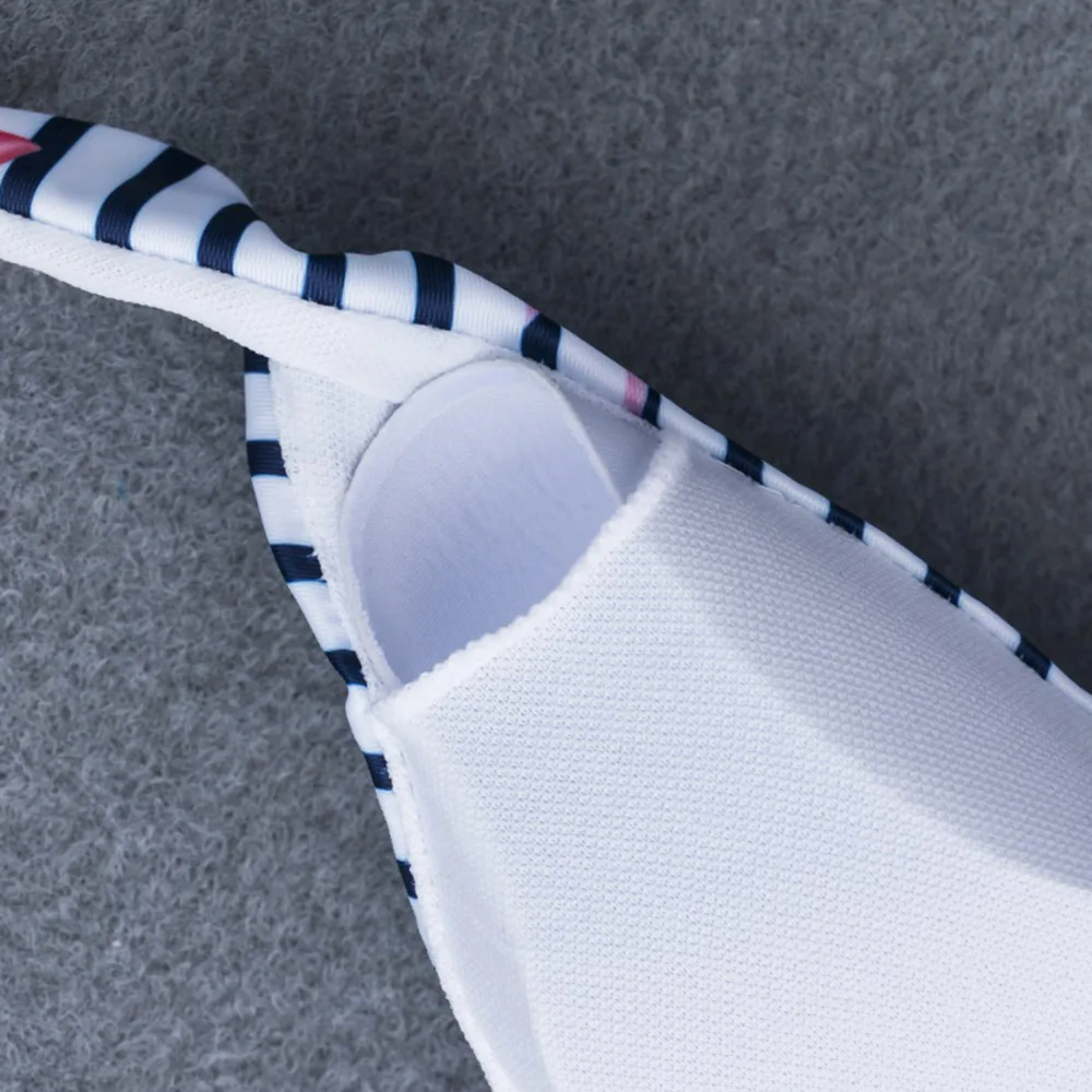 Женский слитный купальник монокини купальный костюм в полоску с открытой спиной