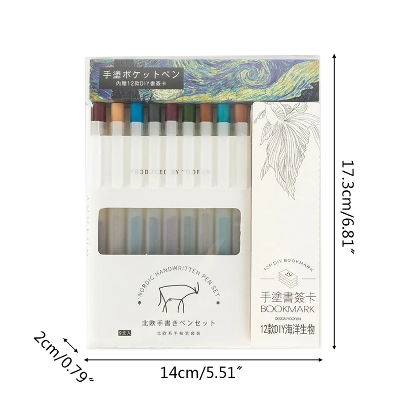 

9 Colors 0.5mm Gel Pen Colored Art Markers for Drawing Painting Watercolor Stationery School Supplies