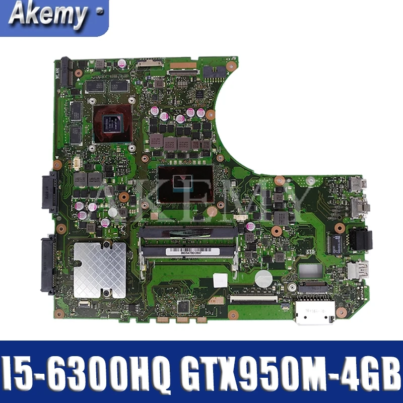 

N552VX N552VW Laptop motherboard For Asus VivoBook Pro N552VW N552VX N552V original mainboard W/ I5-6300HQ GTX950M-4GB