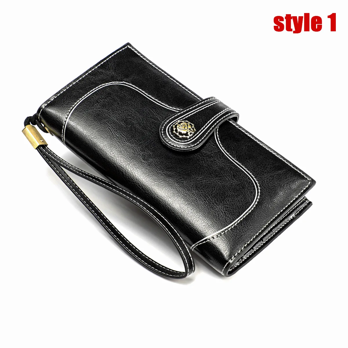 Black Style 1 Модные RFID Бумажник Для женщин для телефона из натуральной кожи кошелек женский длинный женские бумажники с застежкой-молнией держатель для карт клатч кошельки портмоне сумки - Цвет: Black Style 1