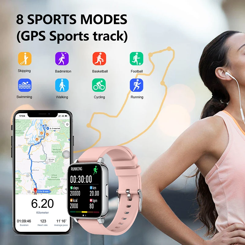 

New ALLCALL P36 Smart Watch Bluetooth Sports Fitness Tracker Smart Bracelet Heart Rate Sleep Monitor Calls Messages Reminder