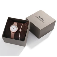 minimalist womens fashion ultra thin watches bracelet set simple women business stainless steel mesh belt quartz watch