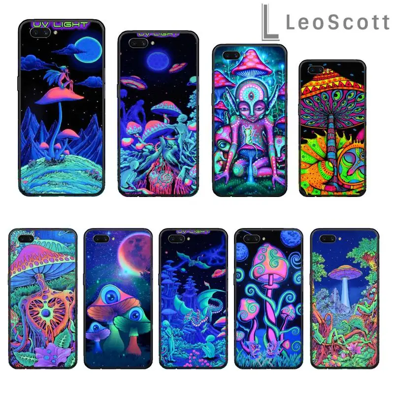 

Weird Trippy Mushroom Psychedelic Art Phone Cases For OPPO R9 R11 R15 R17 RENO Realme S PLUS Normal 2z 3 5 C2 pro