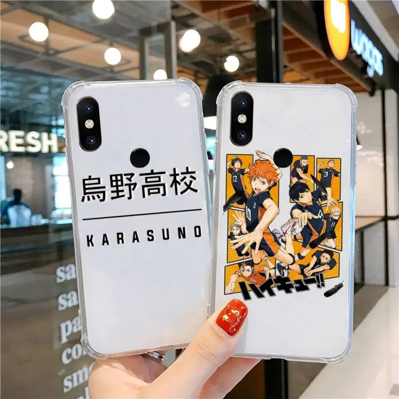 

haikyuu Anime volleyball boy Phone Case Transparent For Xiaomi CC 9 11 MAX3 Mix3 MIX2 6X 8 5x 10S 11 10 X SE lite Pro