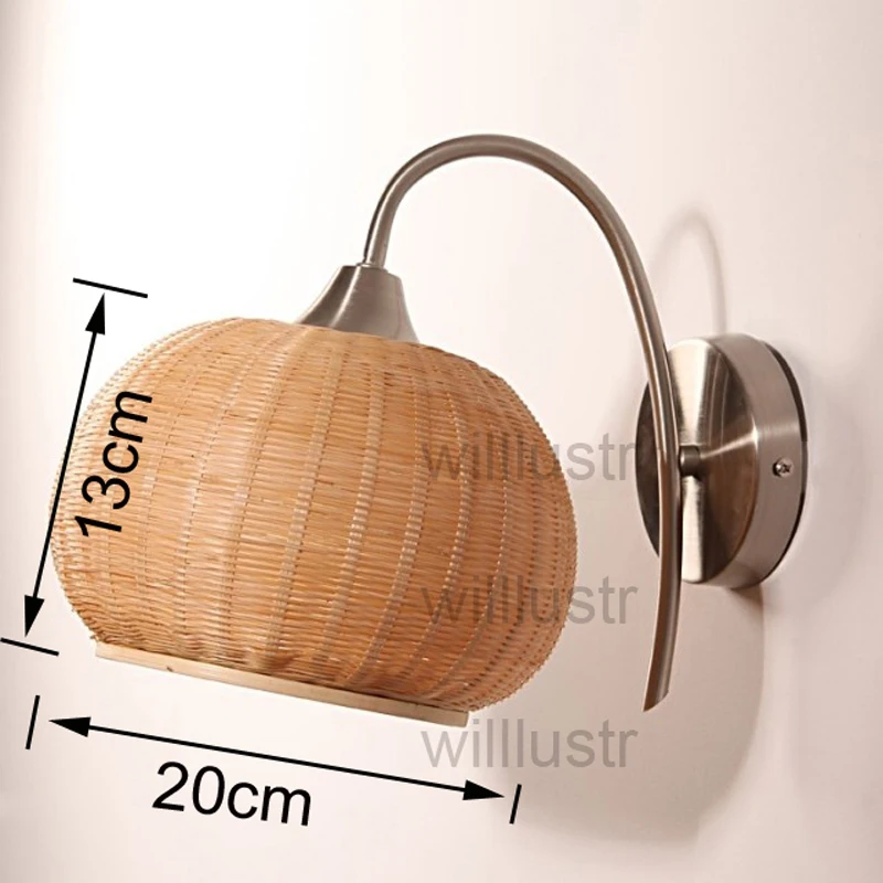 Настенный светильник из натурального бамбука ручной работы для прихожей спальни