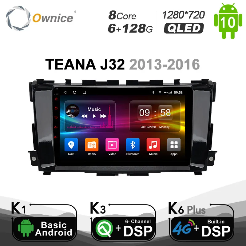 

Ownice Android 10.0 4G LTE SPDIF 1280*720 Car Radio GPS 8 Core for Nissan Teana Altima 2013 - 2016 Navi DVD DSP 6G+128G BT 5.0