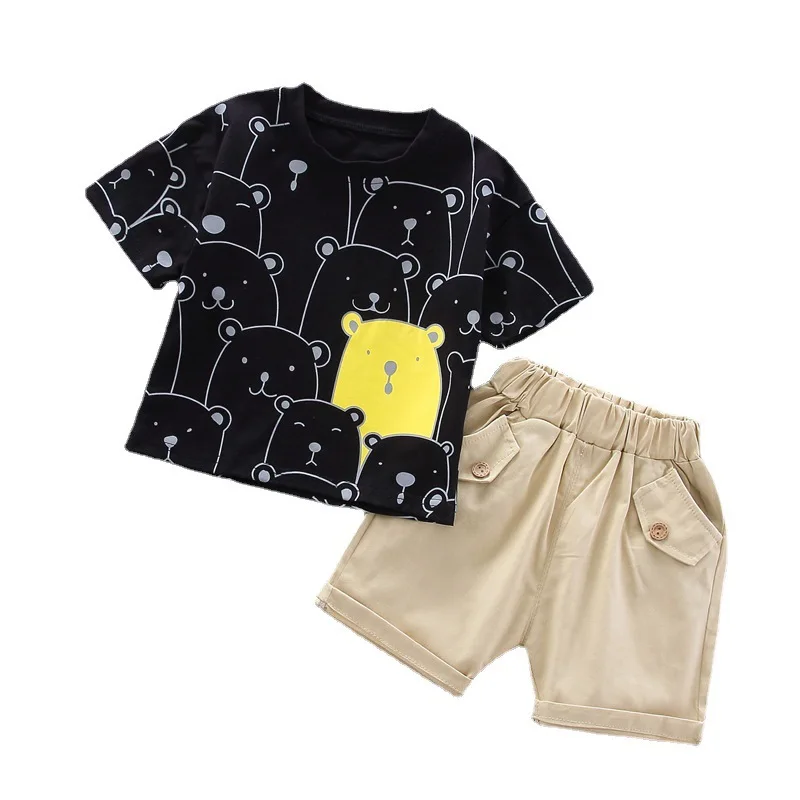 

New Summer Baby Clothes Children Boys Cartoon T-Shirt Shorts 2Pcs/Set Toddler Casual Costume Infant Girls Outfits Kids Tracksuit