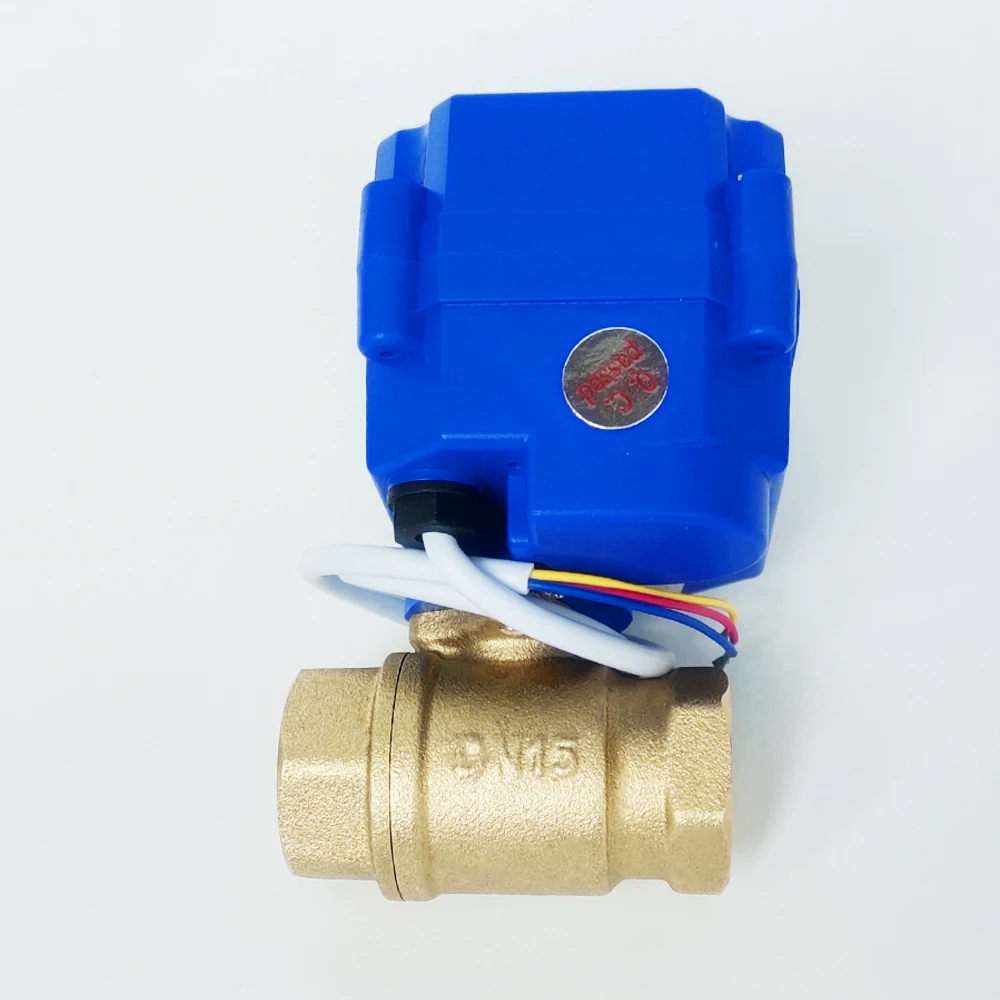 1/2" Electric valve Brass DC5V Motorized with 2 wires control DN15 ball whole sale price | Обустройство дома