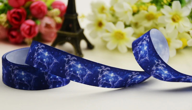 7/8 '✢ мм 1&quot 25 1-1/2 &quot38 3&quot 75 Козерог зодиака печатных полушерстяной лентой