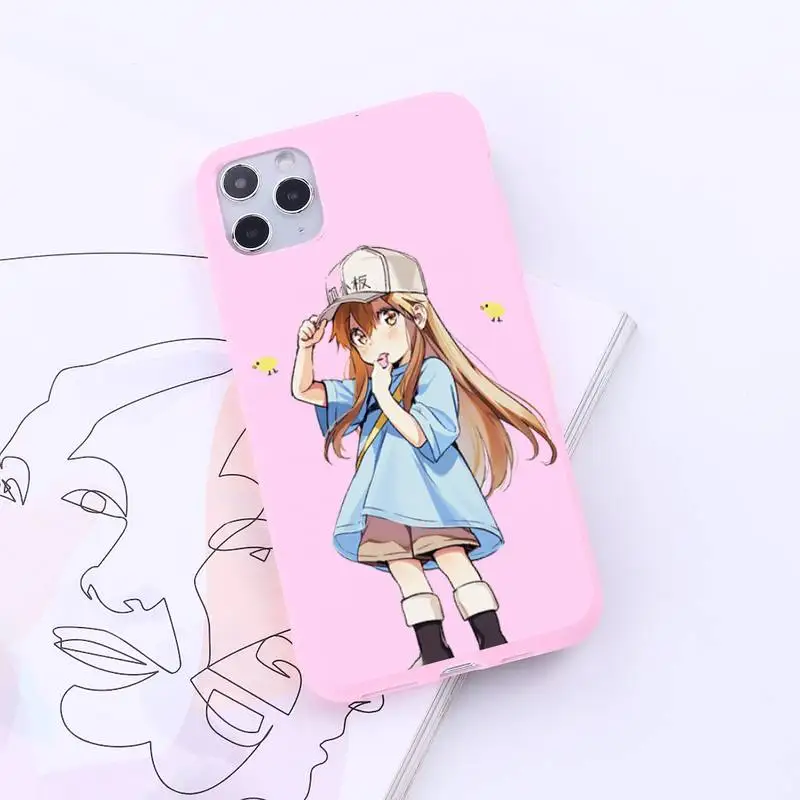 

Working cell girl Anime fundas Phone Case Candy Color for iPhone 6 7 8 11 12 s mini pro X XS XR MAX Plus