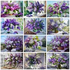 Алмазная живопись Huacan, Набор для вышивки крестиком, мозаика с цветами лилии, Цветочная Гвоздика на окно, домашний декор