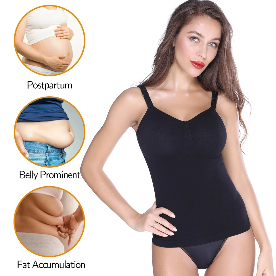 Women Shapewear Camisoles Waist Trainer Body Shaper Tummy Control Tank Tops Compression Undershirts Slimming Underwear Camisole
