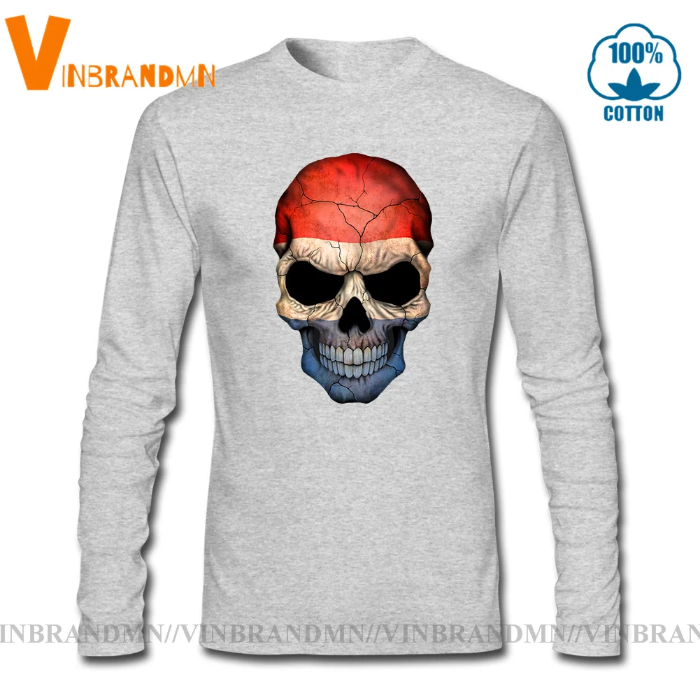 Holland Скелет футболка с короткими рукавами Мультфильм Флаг сахарный череп оттенка