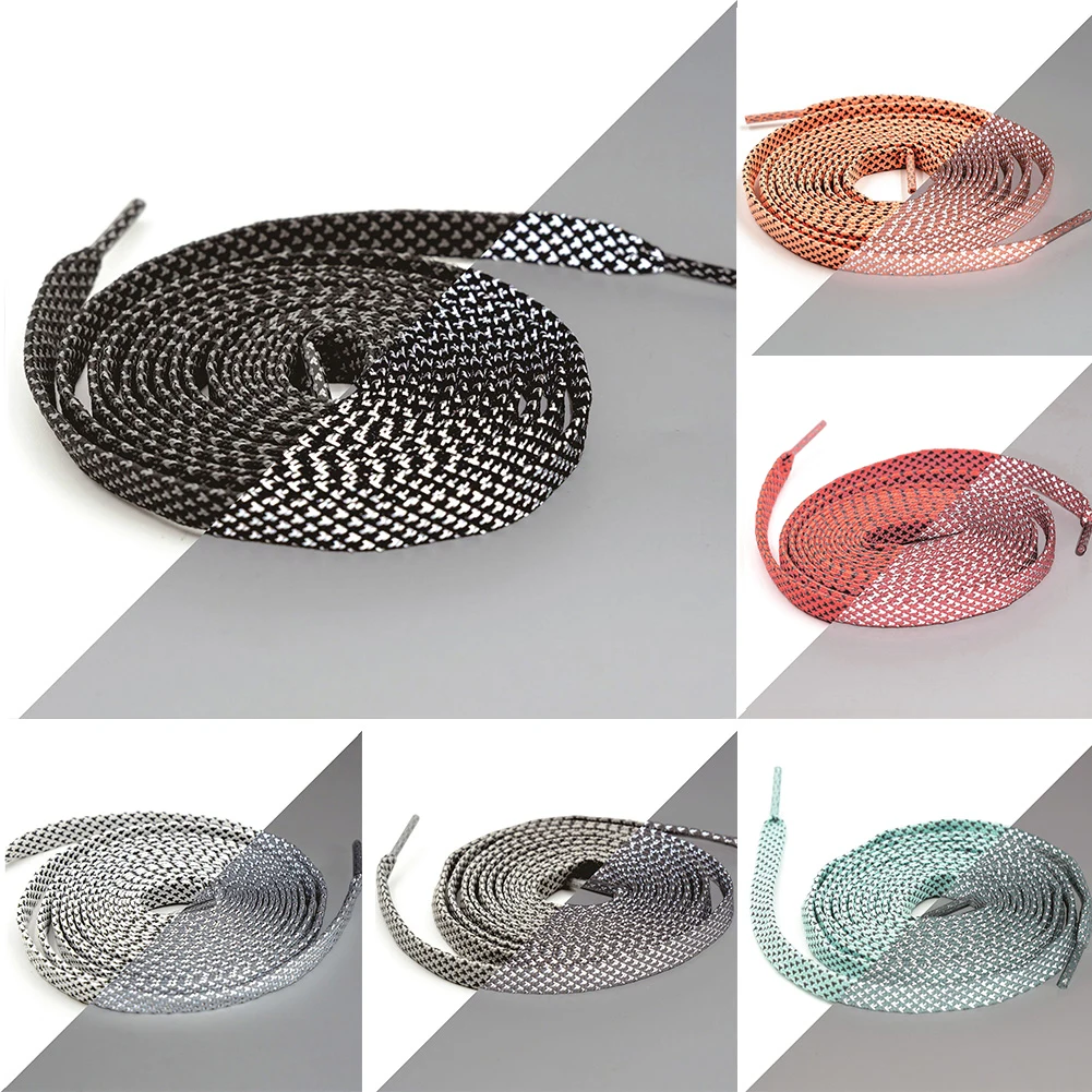 

120cm Night Practical Double Sided Luminous Sports Running Kids Adults Reflective Replacement Elastic Flat Design Shoelace